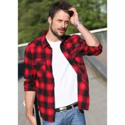 Brandit Checkshirt Rot-schwarz -Günstiges Tarn Mode Geschäft brandit checkshirt rot schwarz2