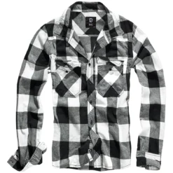 Brandit Checkshirt Schwarz-weiß