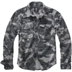 Brandit Vintage Shirt Langarm Grey Camo
