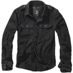Brandit Vintage Shirt Langarm Schwarz