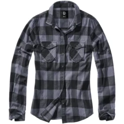 Brandit Girls Flanellhemd Amy Schwarz-grau