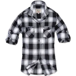 Brandit Girls Flanellhemd Amy Schwarz-weiß