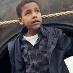 Brandit Kinder Checkshirt Schwarz-grau -Günstiges Tarn Mode Geschäft kinder checkshirt schwarz grau4