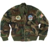 Mil-Tec Kinder Fliegerjacke MA1 Mit Abzeichen Woodland