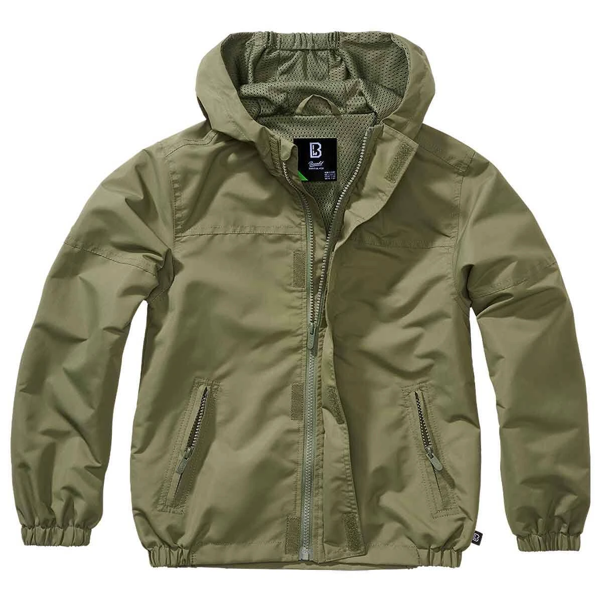 Brandit Kinder Sommer Windbreaker Frontzip Oliv 1 Brandit Kinder Sommer Windbreaker Frontzip Oliv