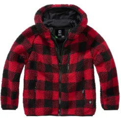 Brandit Kinder Teddyfleece Jacke Rot-schwarz