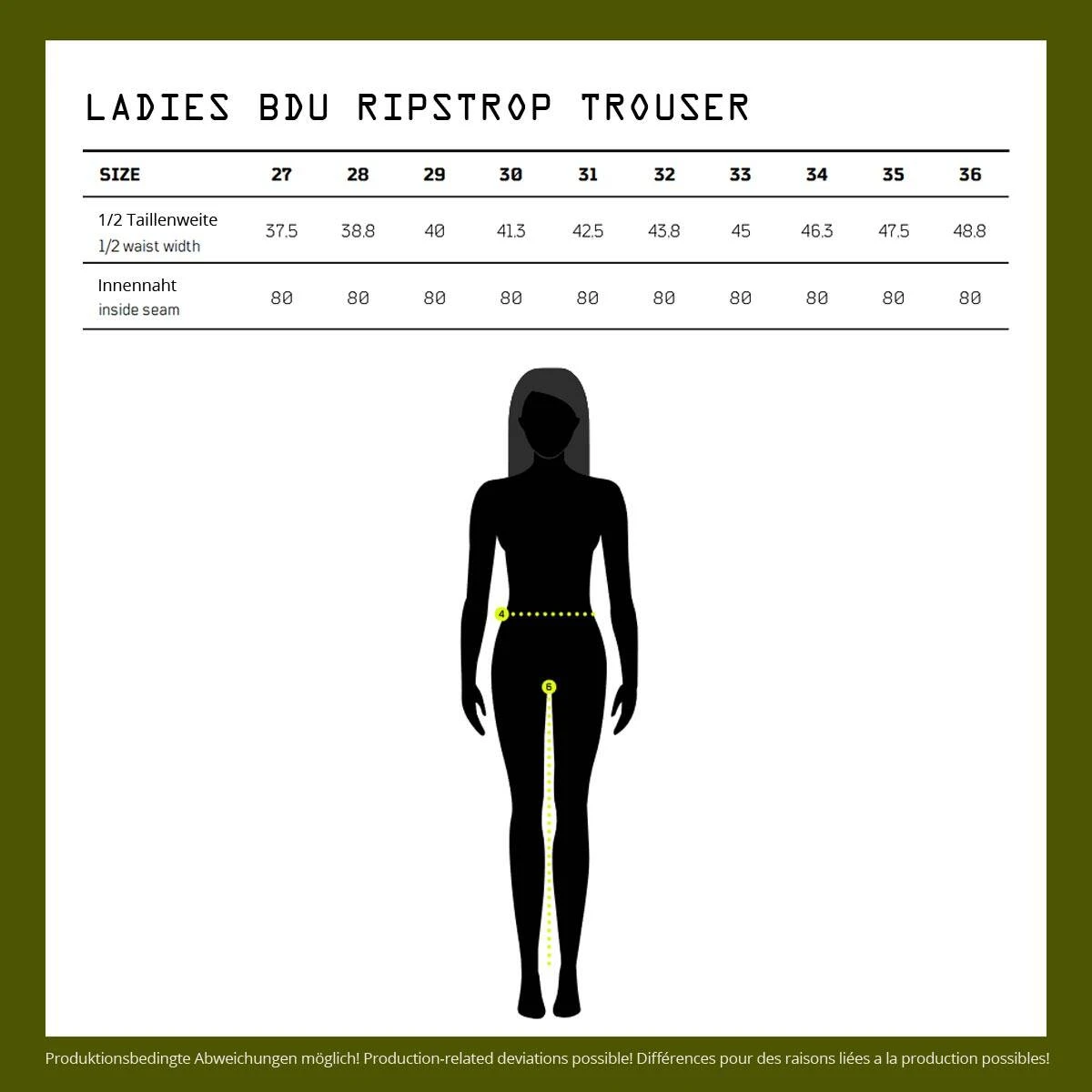 Brandit Ladies BDU Ripstop Hose Oliv 4 Brandit Ladies BDU Ripstop Hose Oliv – Bild 4