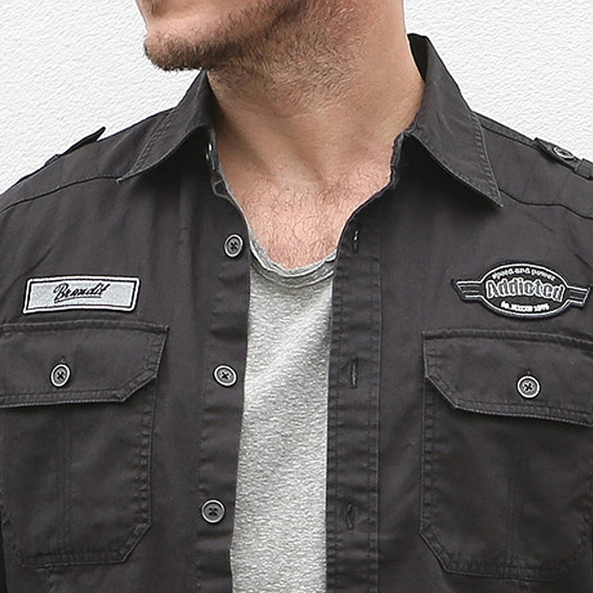 Brandit Luis Vintageshirt Schwarz 2 Brandit Luis Vintageshirt Schwarz – Bild 2