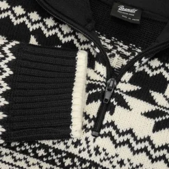 Brandit Norweger Pullover Troyer Schwarz -Günstiges Tarn Mode Geschäft norweger pullover troyer schwarz3