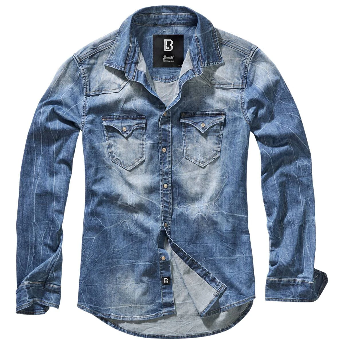 Brandit Riley Denim Hemd Blau 1 Brandit Riley Denim Hemd Blau