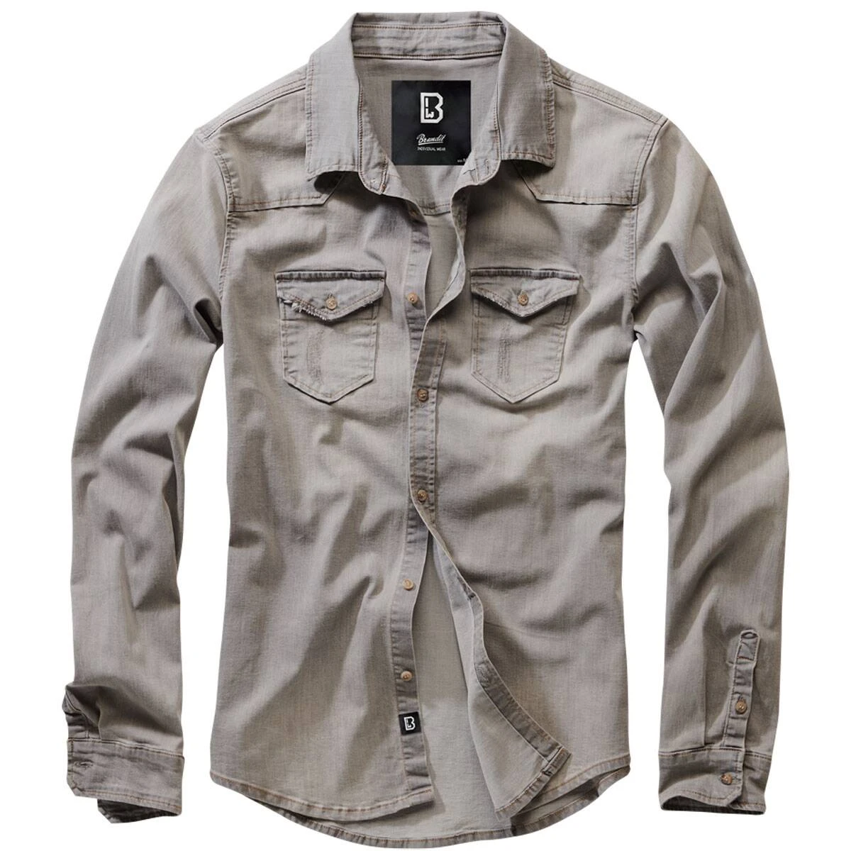 Brandit Riley Denim Hemd Grau 1 Brandit Riley Denim Hemd Grau