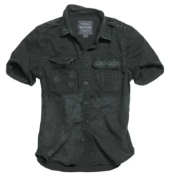 SURPLUS Raw Vintage Shirt Kurzarm Schwarz