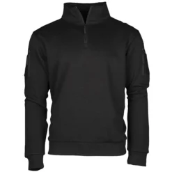 Mil-Tec Tactical Sweatshirt Mit Zipper Schwarz